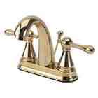   Centerset Bathroom Sink Faucet with Drain Assembly in Polished Brass