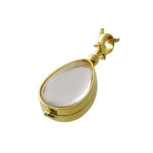   Victorian Glass Locket Cremation Jewelry in 14k Gold Plating Jewelry
