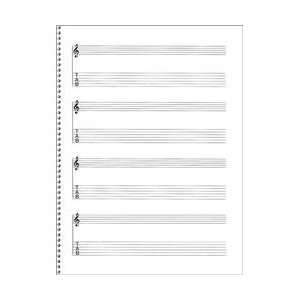   Paper Spiral pad #159   4 Staves, 64 Pgs, 9X12 Musical Instruments