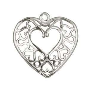  10pc 15x15mm Heart Chandelier   Sterling Silver Arts 