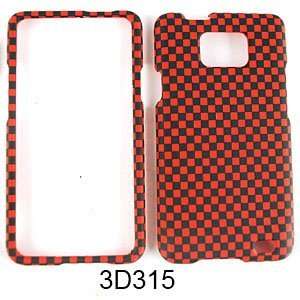   CASE FOR SAMSUNG GALAXY S II / ATTAIN I777 TEXTURED RED BLACK CHECKERS