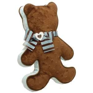    Chocolate and Blue Couture Minky Baby Plush Bear Toys & Games