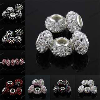 CRYSTAL RESIN EUROPEAN BIG HOLE CHARM BEADS FINDINGS WHOLESALE FIT 
