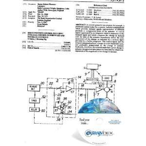 NEW Patent CD for SERVO POSITION CONTROL INCLUDING INTEGRAL CONTROL IN 