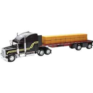   Truck/FlatBed with Hay Bales Replica Truck Toy   Black / 132 Scale