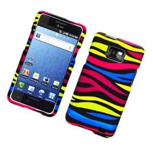  Samsung Galaxy S Ii I777 Rubber Image Case Rainbow Zebra 