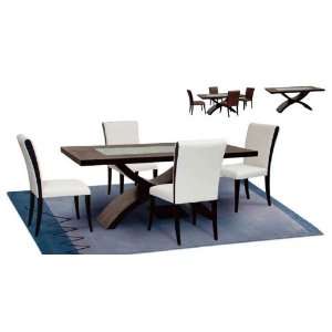  5pc Modern Wood w/Crackle Glass dining Set, DS 0700A 