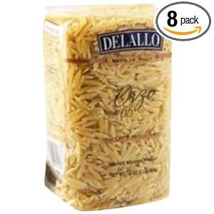 Delallo Orzo Pasta, 16 Ounce Packages (Pack of 8)  Grocery 
