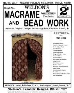   1895 Victorian Macrame & Bead Work Curtains Instruction REPRO  