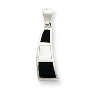  Sterling Silver Onyx And Mother Of Pearl Pendant Jewelry