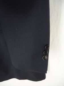   Black Wool Suit Jacket Sports Coat Blazer Mens 58/48 Regular  