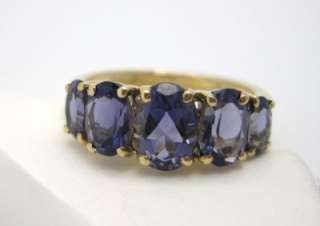 10k YG Ring Oval Dark Purple Iolite Gemstones Ladies  