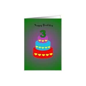  3 Year Old Birthday Card   Cake Card: Toys & Games