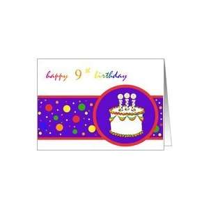  9th Happy Birthday Cake rainbow design Card Toys & Games