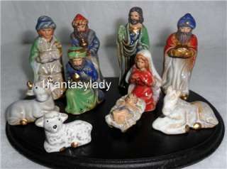   Mission Gallery  Ceramic Nativity 11 Pcs 3.5 Neat Nativity Set NIB