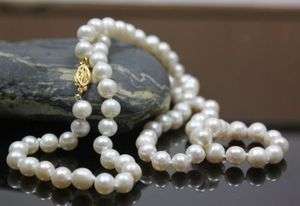 9MM Beautiful WHITE AKOYA Pearl Necklace 20 INCH  