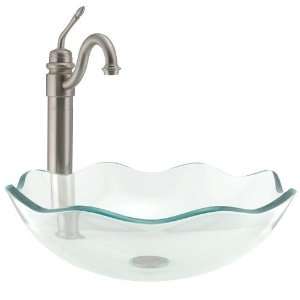  Clear Glass Curved Vessel Sink: Home Improvement