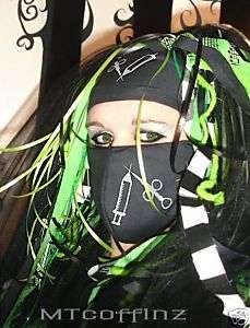 DIY Cyber Goth Raver Nurse Syringe GID UV Surgical Mask  