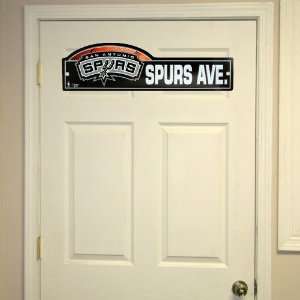 San Antonio Spurs Black Spurs Ave. Sign 