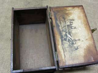 Vintage 1900s Wood Log Cabin Cigar Box > Antique Old Basket Boxes 