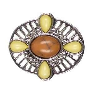 : Cousin Beads Snap In Style Metal Accent 1/Pkg Oval Cabochon Natural 