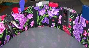 Bright Flowers on Black Purse Pocketbook Organizer NEW  