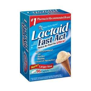 Lactaid® Fast Act Twice as Fast as Ultra 96 Caplets  