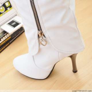 Fashion Woman Knee High Side zipper high boots shoes #0  