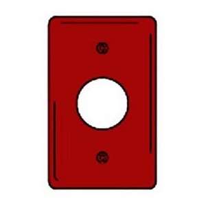  Npj7r Single Receptacle Plate, 1 Gang, Mid Size, Red Nylon, 1.40 Open