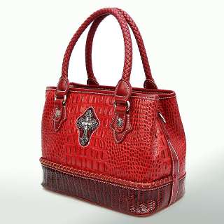 New Quality JC New York Genuine Leather Shoulder Tote, Red  
