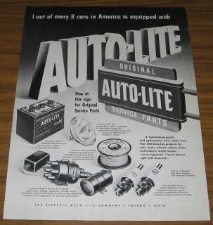 Original 1954 Ad Auto Lite Service Parts Toledo,Ohio .