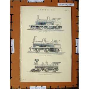   Print C1800 1870 Locomotive Train Bogie Express