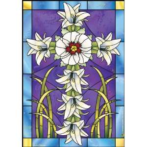  Jeremiah Junction Garden Flags, Stained Glass Lilies: Arts 