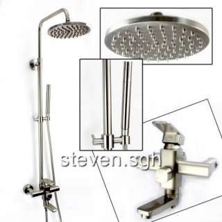 Brushed Nickel Bathroom Rain Shower Faucet Set YL 22  