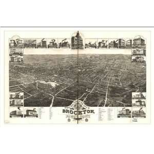  Historic Brockton, Massachusetts, c. 1882 (M) Panoramic Map 