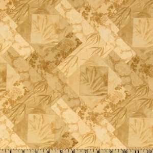  44 Wide Silk Garden Collage Texture Gold/Neutral Fabric 