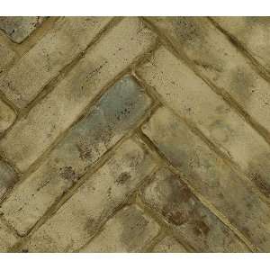  Slate Faux Herringbone Brick Wallpaper
