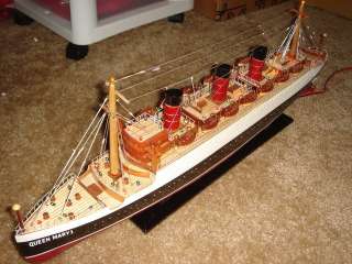 Queen Mary hand craft wooden model cruise ship  