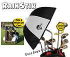   RainStik Black/White Golf Bag Clubs Umbrella Flexible Shaft Rain Stik