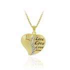  Goldplated Silver Diamond Accent Love Heart Necklace