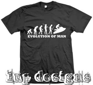 NEW FUNNY T SHIRT Evolution of Man JET SKI tshirt tee shirt MEDIUM 