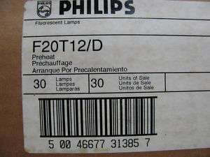 Philips F20T12/D Daylight Fluorescent 313858 Case 30  
