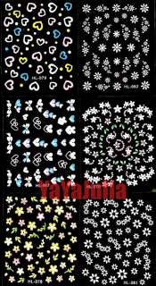 Nail Art Stickers Decals Colorful Flowers Lot HLB  
