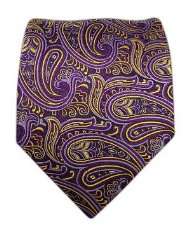  purple and gold tie   Clothing & Accessories
