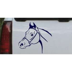 Navy 12in X 12.9in    Horse Head Animals Car Window Wall Laptop Decal 