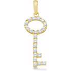 Showman Jewels 10k Yellow Gold Pave Set Round Diamond Key to my Heart 