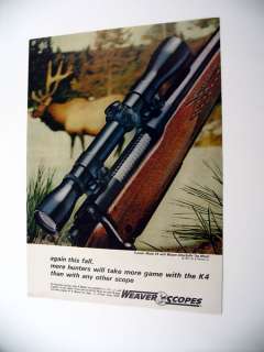 Weaver Scopes Model K4 Gun Scope 1967 print Ad  