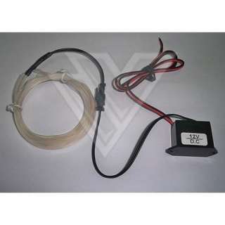 DC12V 3m 2.3mm EL Wire Neon Strip Skirt Light White  