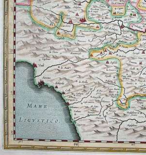1633 HONDIUS Map MONFERRATO PIEDMONT ITALY Fine Example  