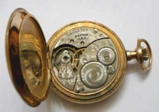 1911 Beautiful Stunning Ornate 0 Size Elgin 7 Jewel Hunter Case Pocket 